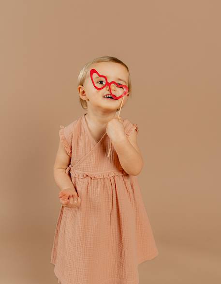 Robe portefeuille en mousseline de coton Pink 2 - vertbaudet enfant 