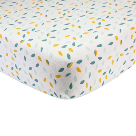Drap housse lit bébé modèle feuille Blanco 1 - vertbaudet enfant 