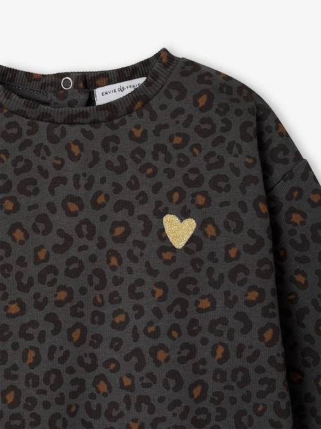 Sweat bébé léopard coeur printé capsule famille beige+gris foncé 13 - vertbaudet enfant 