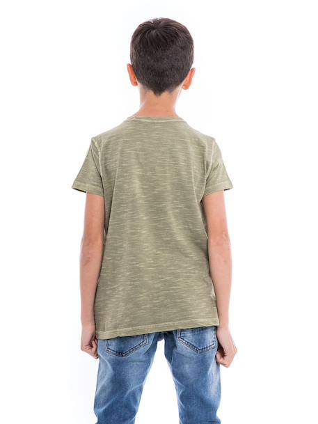 T-shirt col rond pur coton nedelko garçon Green 2 - vertbaudet enfant 