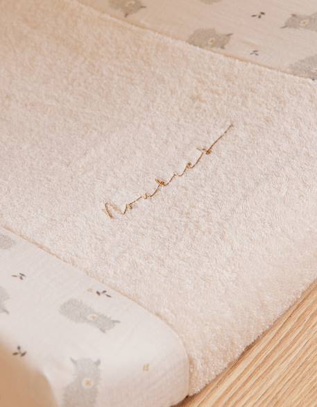 Housse de matelas à langer en éponge épaisse Ecru 2 - vertbaudet enfant 