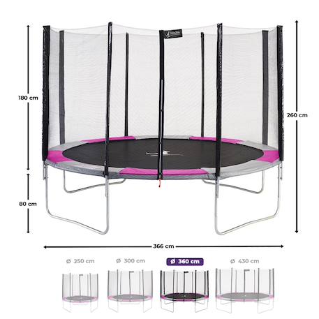 Trampoline rond ø 360cm avec filet de sécurité - ralli 360 Pink 3 - vertbaudet enfant 