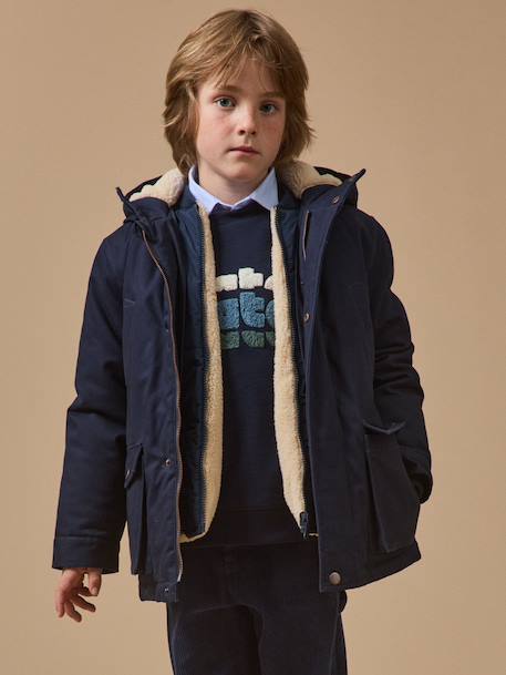 Parka 3 en 1 garçon Marine+Moka 6 - vertbaudet enfant 