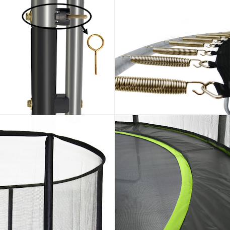 Trampoline de jardin ø 360cm + filet de sécurité - punchi 360 vert Green 4 - vertbaudet enfant 