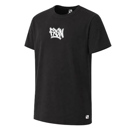 T-shirt garçon junior en coton imprimé devant et dos boris Noir/blanc/jaune 3 - vertbaudet enfant 