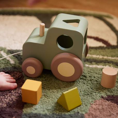 Tracteur à tirer en bois Vert 2 - vertbaudet enfant 