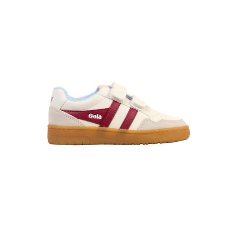 Baskets basses à scratch Blanc cerise+Blanc khaki orange+Blanc moonlight burgundy 1 - vertbaudet enfant 