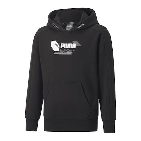Sweat a capuche Garçon alpha hoodie Noir 1 - vertbaudet enfant 