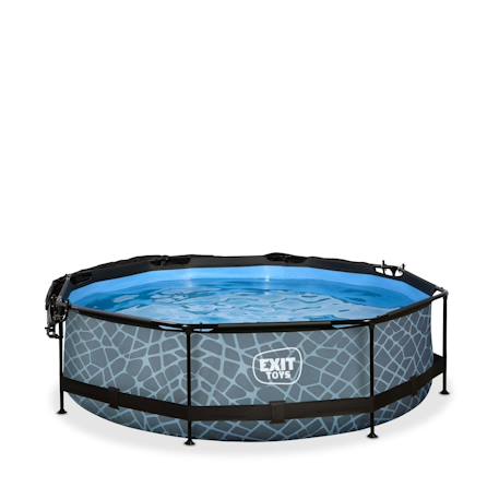 Piscine ø300x76cm avec voile d'ombrage et pompe filtrante Gris 3 - vertbaudet enfant 