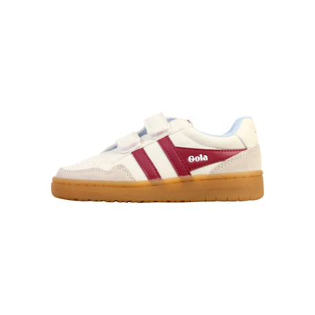 Baskets basses à scratch Blanc cerise+Blanc khaki orange+Blanc moonlight burgundy 2 - vertbaudet enfant 