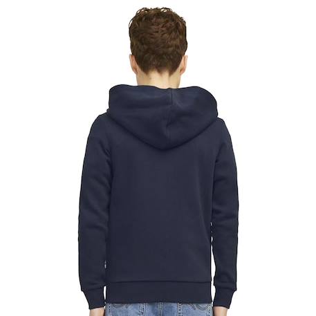Sweat zippe à capuche garçon jjelogo Marine+Vert 2 - vertbaudet enfant 