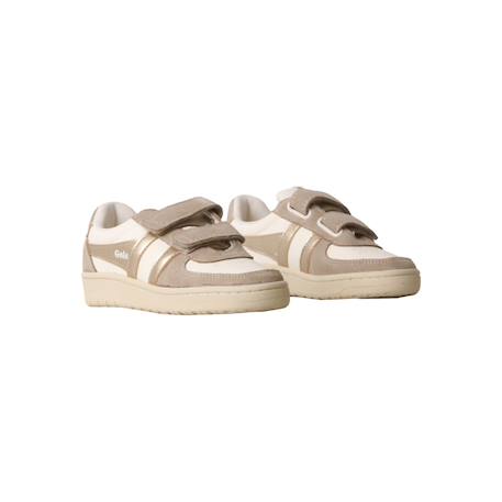 Baskets basses à scratch Blanc cassé or 3 - vertbaudet enfant 
