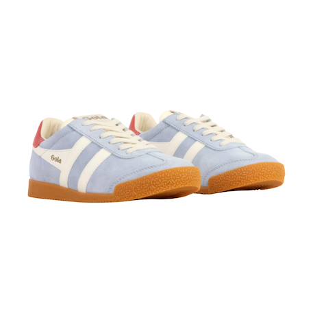 Baskets basses à lacets Bleu ciel  blanc cassé corail+Caramel blanc cassé rouge+Kaki sombre bubblegum sea mist 3 - vertbaudet enfant 