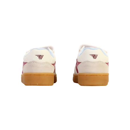 Baskets basses à scratch Blanc cerise+Blanc khaki orange+Blanc moonlight burgundy 4 - vertbaudet enfant 