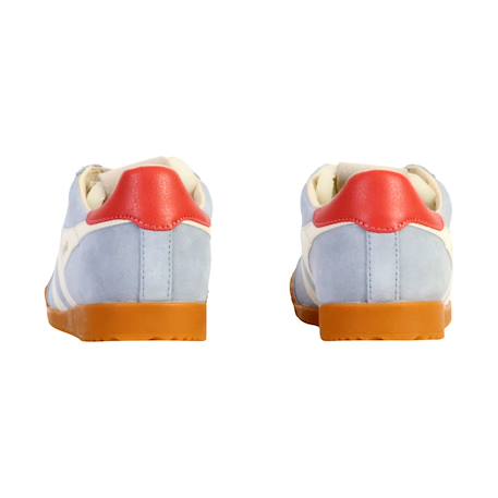 Baskets basses à lacets Bleu ciel  blanc cassé corail+Caramel blanc cassé rouge+Kaki sombre bubblegum sea mist 4 - vertbaudet enfant 