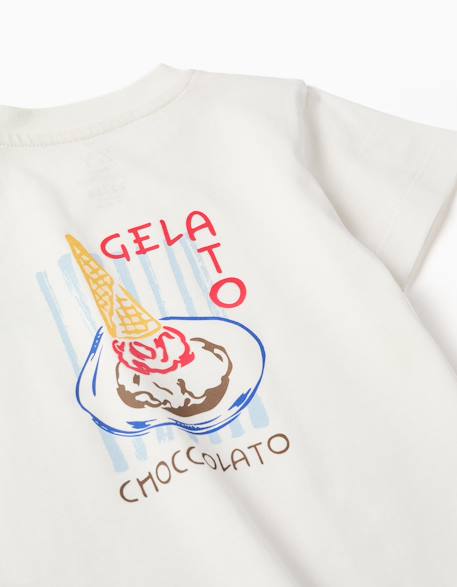 T-shirt en coton avec imprimé gelato you&me Blanc 4 - vertbaudet enfant 