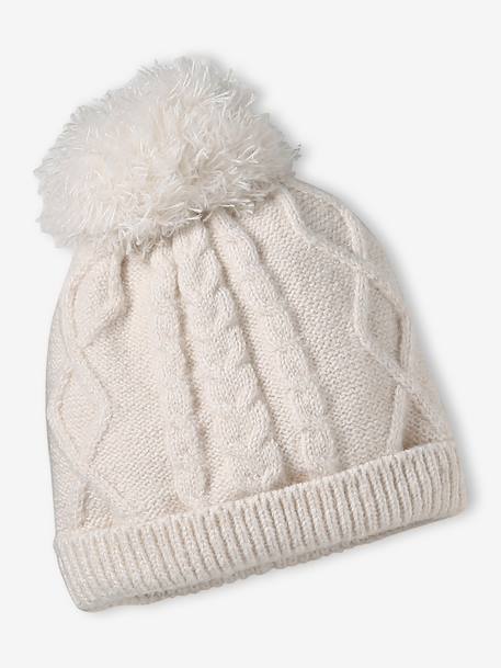 Ensemble bébé tricot bonnet, moufles et bandana écru 4 - vertbaudet enfant 