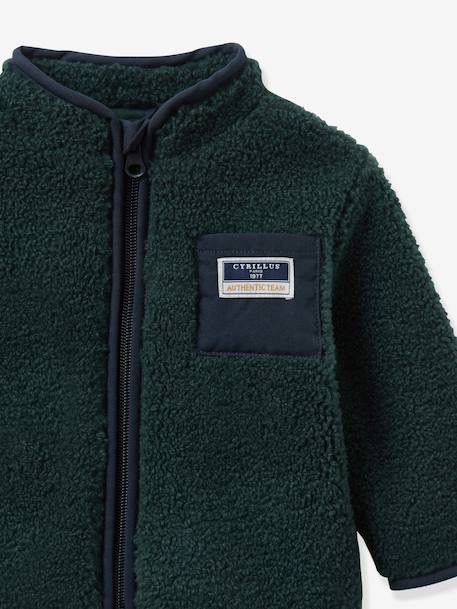 Gilet zippé sherpa bébé vert sapin 3 - vertbaudet enfant 