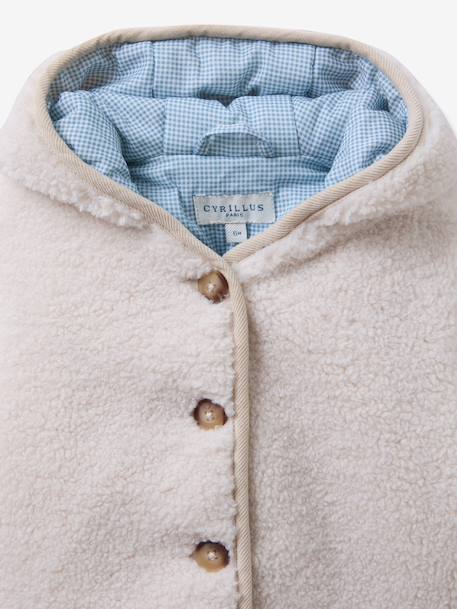Veste sherpa à capuche écru 3 - vertbaudet enfant 