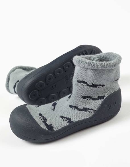 Chaussettes-chaussons avec motif voiture et semelle antidérapante Vert clair 3 - vertbaudet enfant 