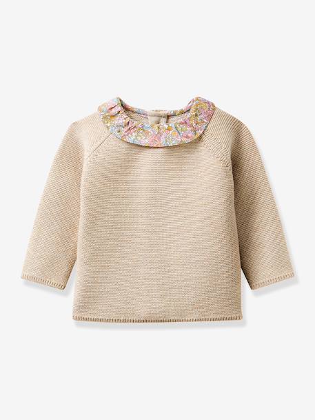Ensemble pantalon pull col fleuri rose 1 - vertbaudet enfant 