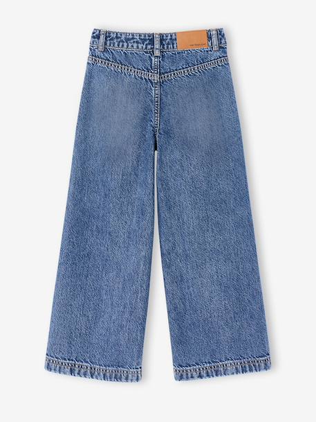 Jean large fille bleu moyen+denim brut 2 - vertbaudet enfant 