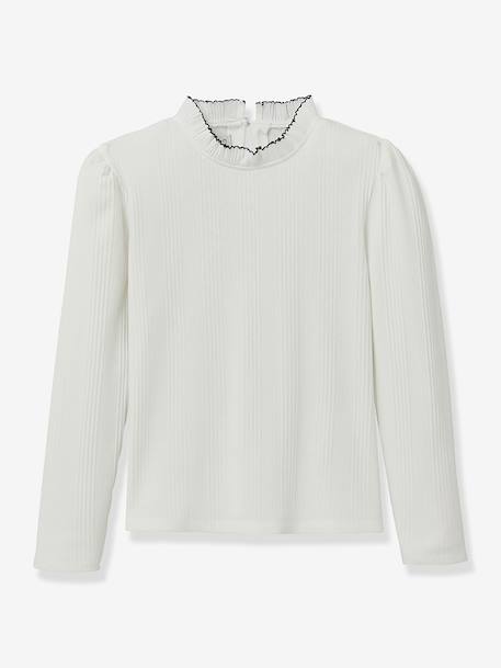 Sous-pull col volant écru 1 - vertbaudet enfant 
