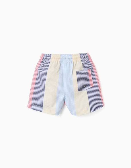 Short de bain à rayures et cordon de serrage you&me Rouge 2 - vertbaudet enfant 