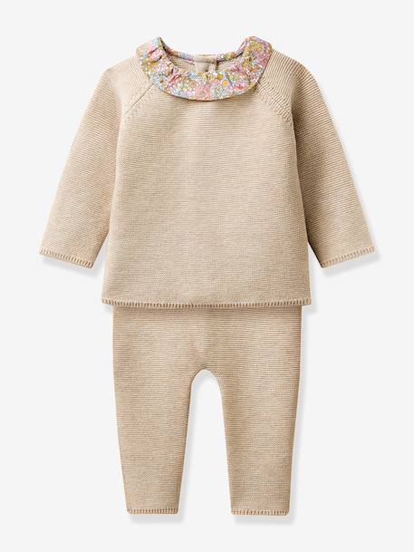 Ensemble pantalon pull col fleuri rose 3 - vertbaudet enfant 