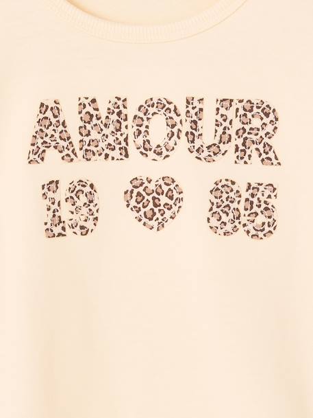 T-shirt manches longues fille écru+mauve 3 - vertbaudet enfant 