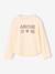 T-shirt manches longues fille écru+mauve 1 - vertbaudet enfant 
