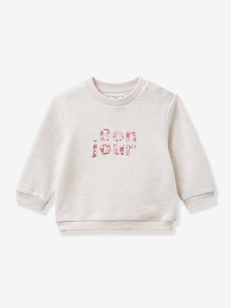 Sweat bébé Bonjour rose 1 - vertbaudet enfant 