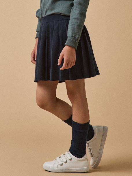 Jupe plissée en tricot - collection junior Marine 5 - vertbaudet enfant 