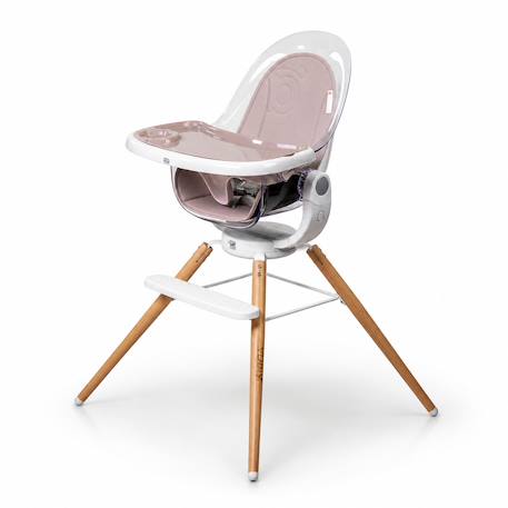 Chaise haute en bois adriá Gris et blanc 1 - vertbaudet enfant 