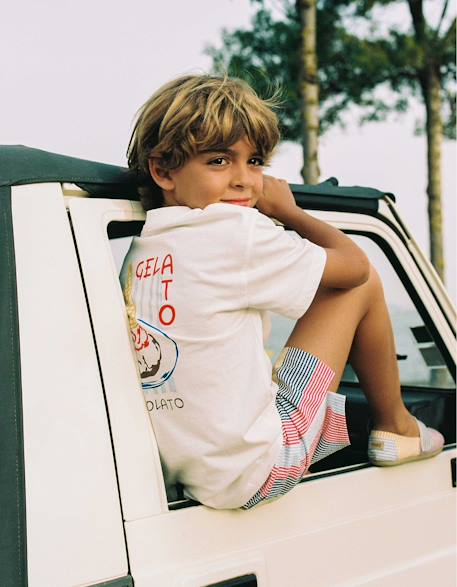 T-shirt en coton avec imprimé gelato you&me Blanc 1 - vertbaudet enfant 