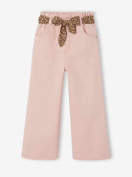 Pantalon large fille rose poudré 1 - vertbaudet enfant 