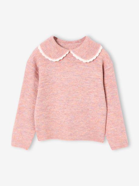 Pull fille col romantique blush 1 - vertbaudet enfant 