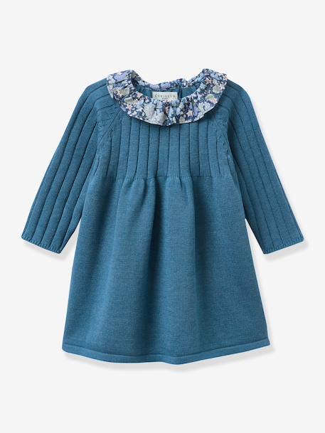 Robe longue tricot bleu 1 - vertbaudet enfant 