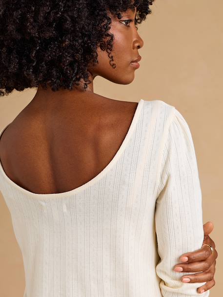 T-shirt de grossesse manches longues écru 6 - vertbaudet enfant 