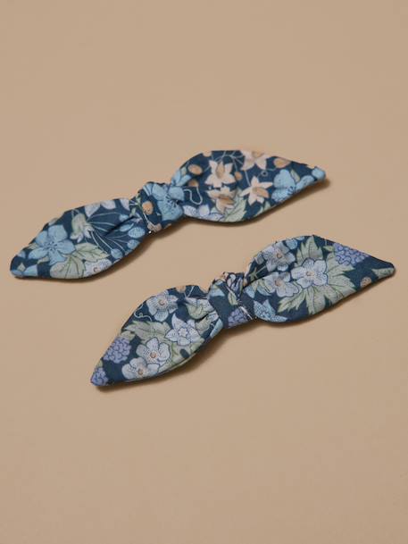 Fille-Pinces en tissu liberty par lot de 2