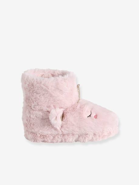 Chaussons montants enfant beige imprimé+rose 9 - vertbaudet enfant 