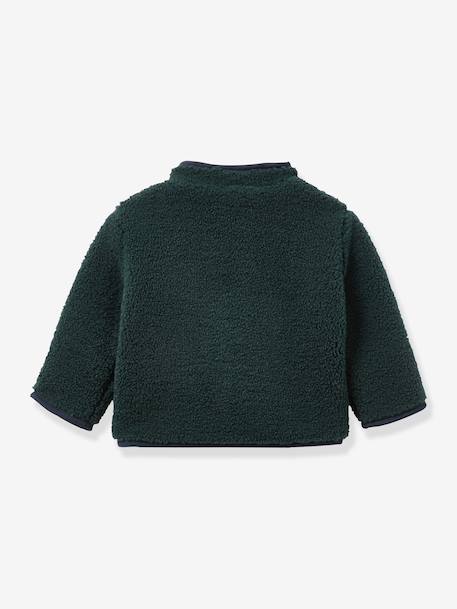 Gilet zippé sherpa bébé vert sapin 2 - vertbaudet enfant 