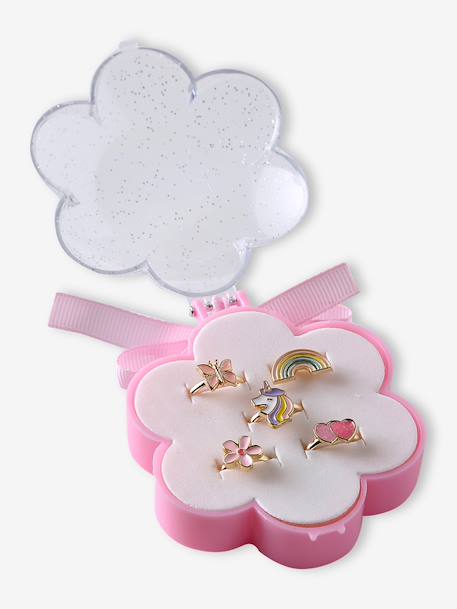 Coffret de 5 bagues fille rose+rose pâle 7 - vertbaudet enfant 