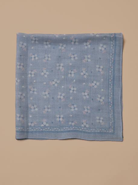 Foulard imprimé en laine fille Bleu grise+Ecru 3 - vertbaudet enfant 