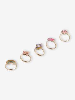 -Coffret de 5 bagues fille
