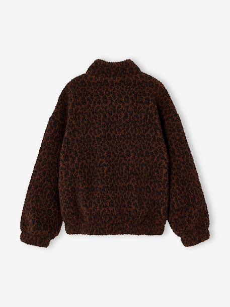 Sweat sherpa fille col montant zippé chocolat 6 - vertbaudet enfant 