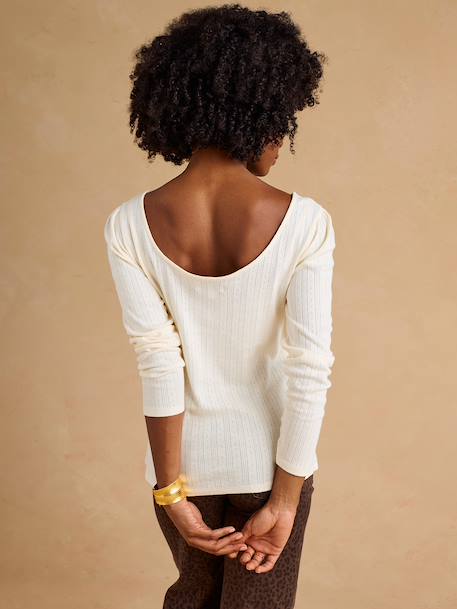 T-shirt de grossesse manches longues écru 4 - vertbaudet enfant 