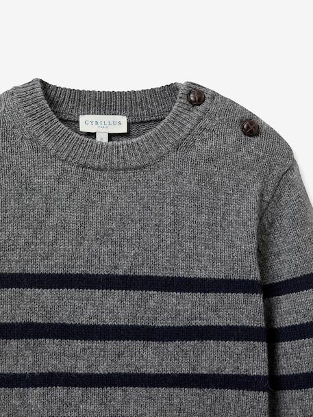 Pull marinière gris 2 - vertbaudet enfant 