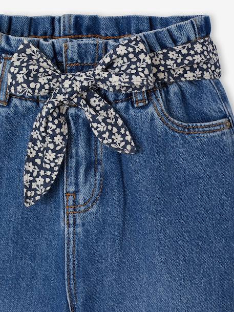 Jean large paperbag fille bleu foncé+bleu moyen 7 - vertbaudet enfant 