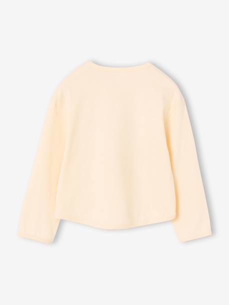 T-shirt manches longues fille écru+mauve 2 - vertbaudet enfant 